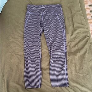 Varley Striped Black and Gray Leggings